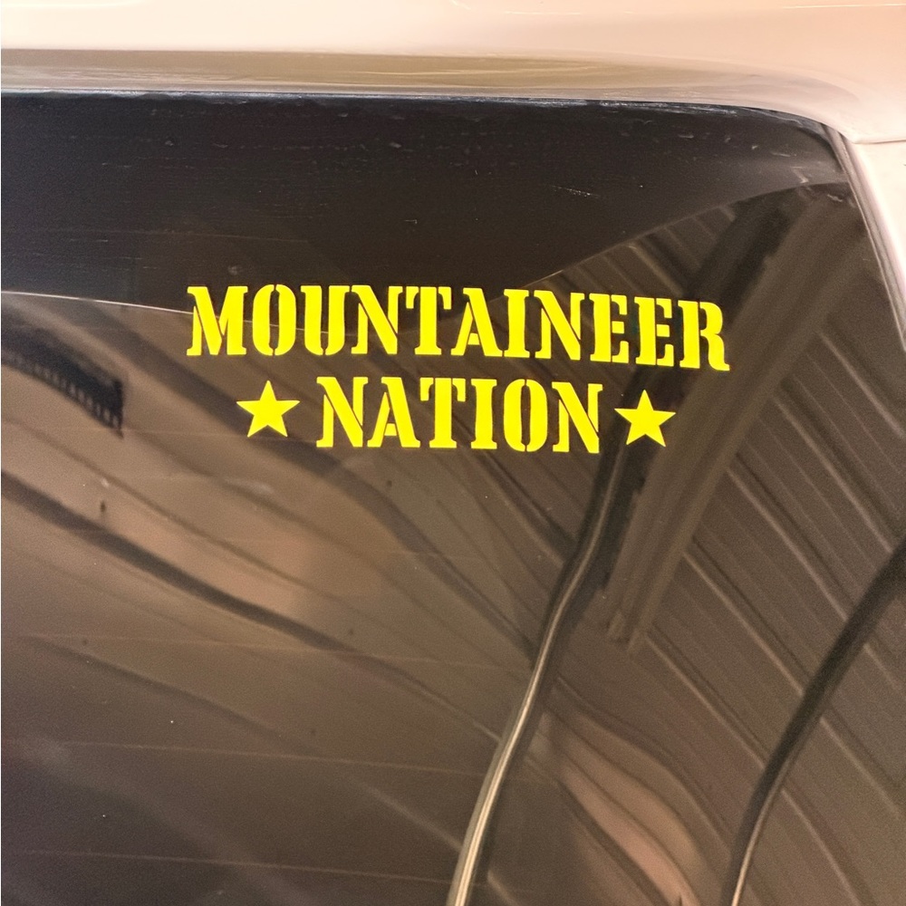 Mountaineer Nation Car Decal WVU West Virginia Vinyl Window Sticker 6”x2” Fast